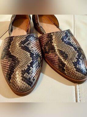 Madewell Snake-Print Slip-On Flats Size 7 Like New